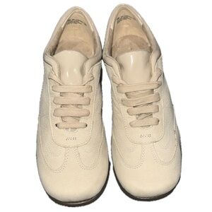 👟🟤 AEROSOLES *NWOT* Stitch N Turn Leather Sneakers Beige Gold | Men’s Sz‎ 9M